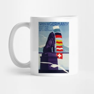 When in Germany Don't Miss the Lake of Constance - Vintage Travel Poster Design Mug